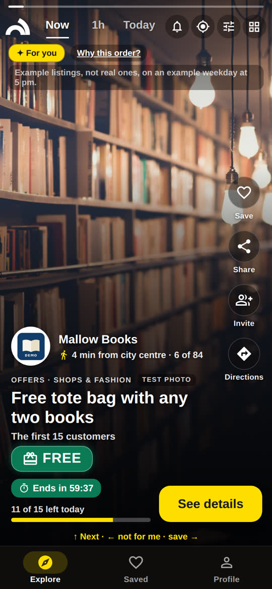 Story from Mallow Books: a free tote bag with any two books, for the first 15 customers.