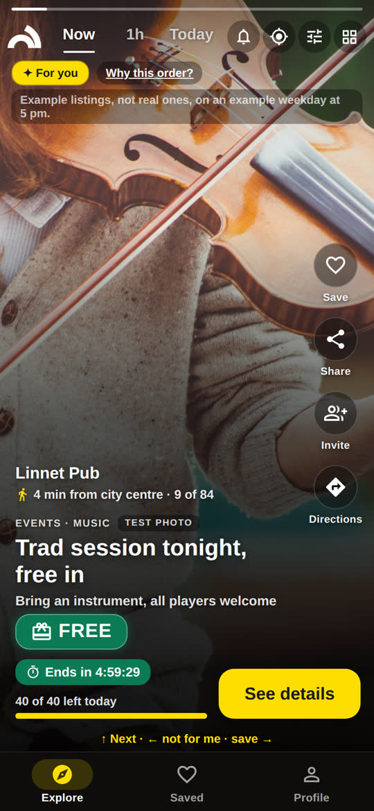 Story from Linnet Pub: trad session tonight, free in, bring an instrument.